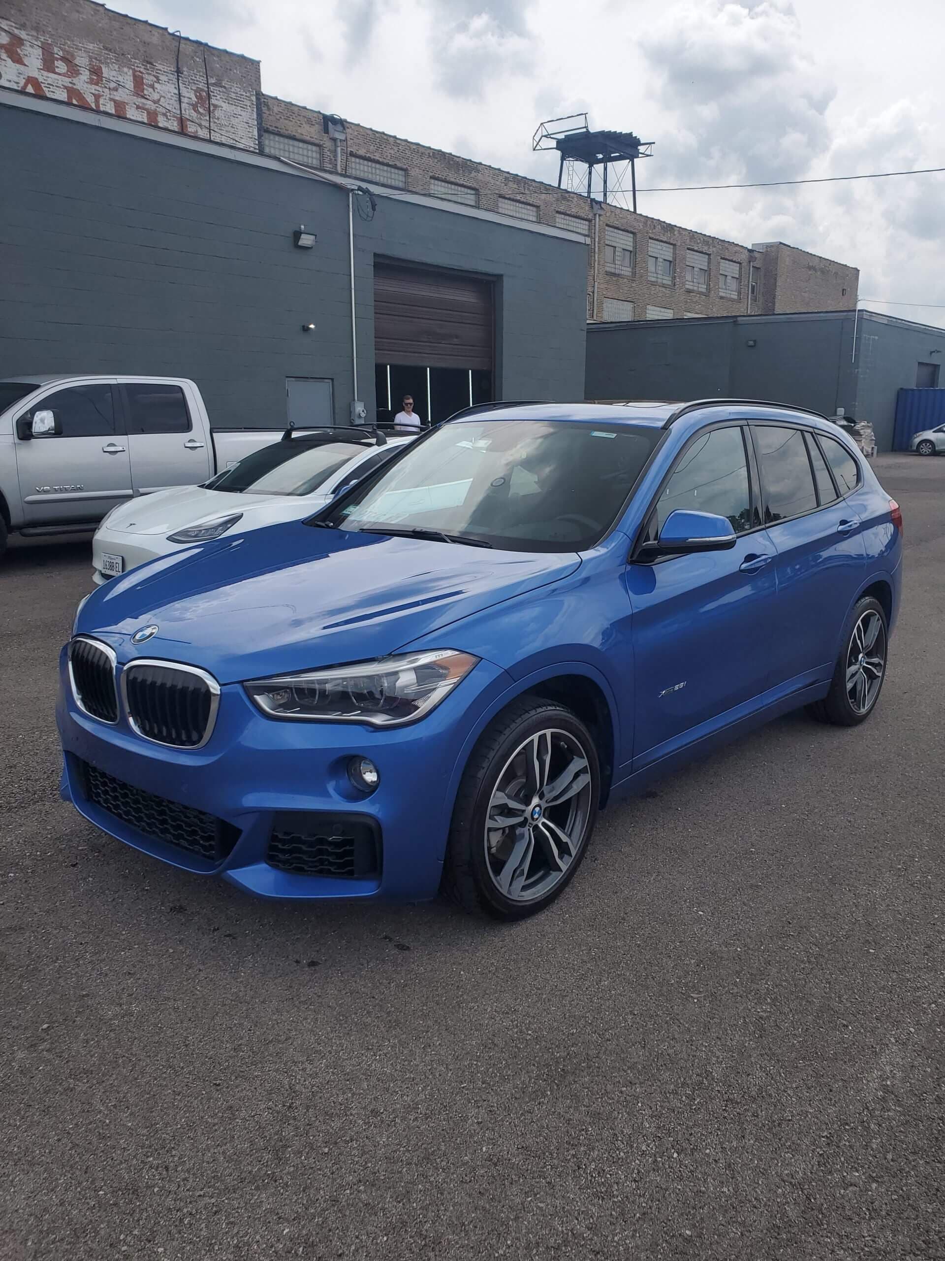Blue SUV with a sleek finish from exterior detail treatment